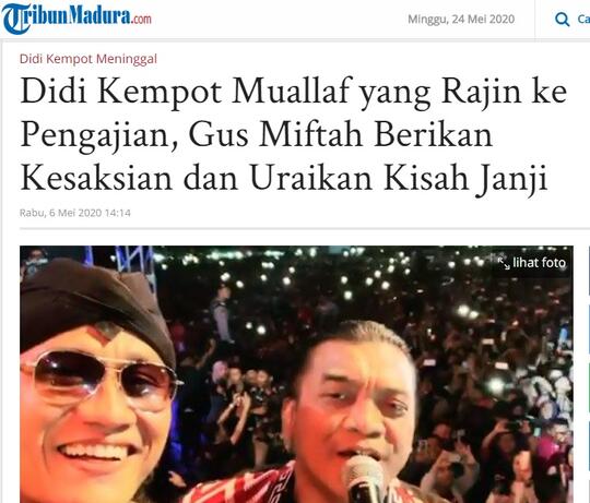 Istri Sempat Bingung Kenapa Didi Kempot Disebut Mualaf
