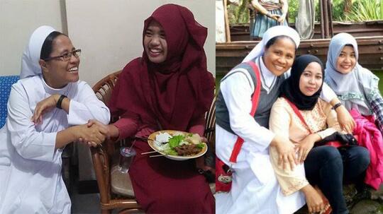 Suster Katolik Menyanyikan Lagu Idul Fitri, Saya Ucapkan Terima Kasih.