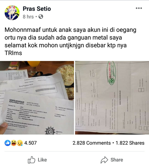 Seorang Pemuda Pecinta Anime Live Facebook Ancam Bunuh Ibu Sendiri
