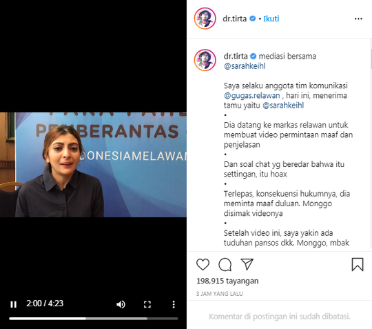 Chat Huru Hara Tentang Lelang Keperawanan Tersebar, Sarah Keihl Bilang : Bukan Saya!