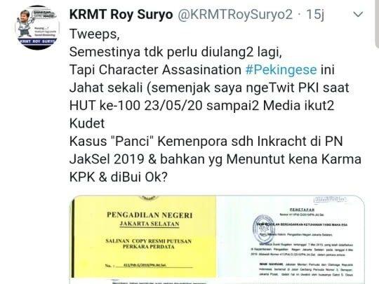 Panci Kemenpora Diungkit Lagi, Roy Suryo Merasa Karakternya Dibunuh