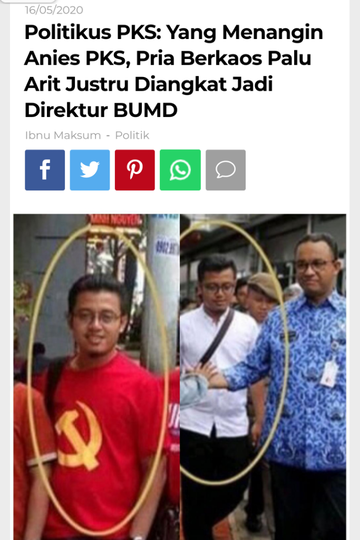 Rezim Sering Dituding PKI, Ternyata Dirut BUMD DKI Pilihan Anies Pakai BAJU PALU ARIT