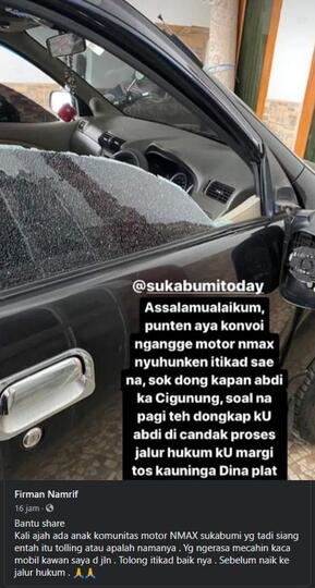 Viral Konvoi Pengendara Nmax Dituding Pecahkan Kaca Mobil, Warganet Geram