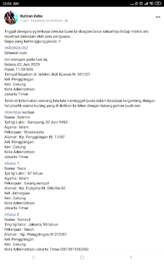 Geger! Warga Mengenakan Kaos ‘Pendukung Jokowi’ Ditemukan Tewas Gantung Diri