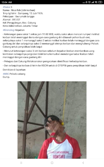 Geger! Warga Mengenakan Kaos ‘Pendukung Jokowi’ Ditemukan Tewas Gantung Diri
