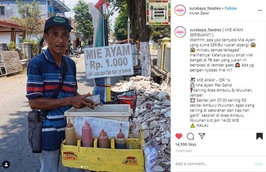 Ajaib! Hari Gini Ada Mie Ayam Harganya Cuma 1.000 Perak, Ayo Siapa Mau Borong?