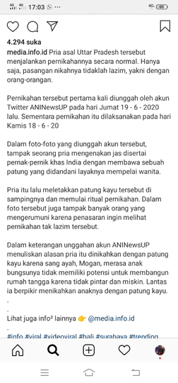 Menikahkan Putranya Dengan Sebuah Patung Kayu, Benarkah Demikian?!