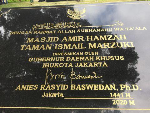 Dirobohkan Jokowi-Ahok, Masjid Amir Hamzah kembali dibangun Anies dan diresmikan