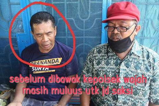 Pak Sarpan, Saksi Kasus Pembunuhan Itu Akhirnya di Pulangkan Meski Wajah Lebam