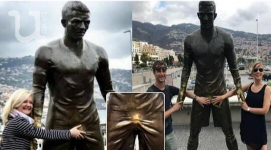 Penistaan Patung Cristiano Ronaldo, Area Selangkangan Berubah Warna Sebab Ulah Turis!