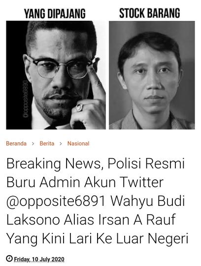 Polisi Resmi Buru Admin Akun Twitter @opposite6890 Yang Kini Lari Ke Luar Negeri
