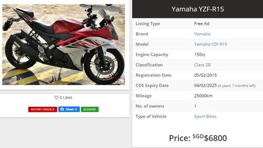 Cuma Di Singapura Motor Bebek 125 Bekas Harganya Hampir Setara Moge