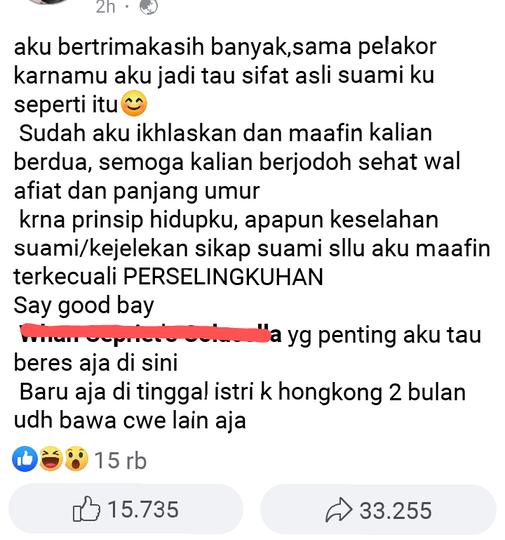 Bikin Gempar Istri Sah Berterimakasih pada Si Pelakor, Kenapa Netizen yang Ribut!