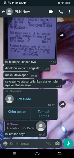 PETUGAS PLN MEMINTA UANG KE SAYA