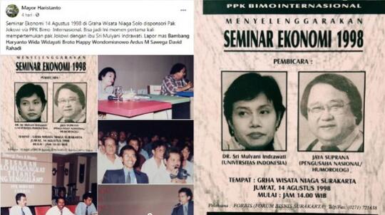 Viral Foto Sri Mulyani dan Jokowi saat 1998, Sri Mulyani Diramal Jadi RI 1