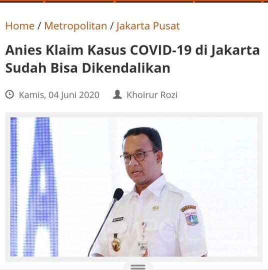 Anies Tak Ingin Kurangi Angka Kasus Covid-19 di Jakarta, Apa Sebabnya?