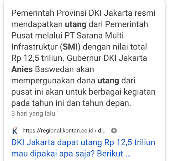 DPRD Ingatkan Anies Tak Gegabah Pinjam Dana Rp.12,5 Triliun Berbunga Rp.7 Triliun