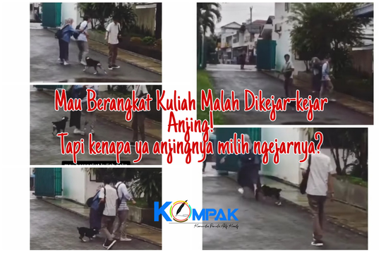 Lucu atau Kasihan? Mahasiswi Ini Lari Terbirit Meluk Cowok Karena Dikejar Anjing!