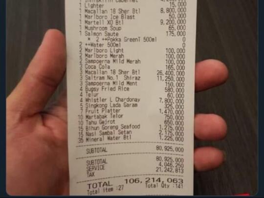Gokil Nih! Sekali Makan Bayarnya Sampai 51 Juta, Bikin Urat Miskin Bergetar..
