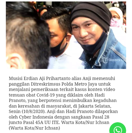 Anji Katakan Tidak Berniat Buang Badan,Tidak Kenal Hadi Pranoto Sebelumnyasih
