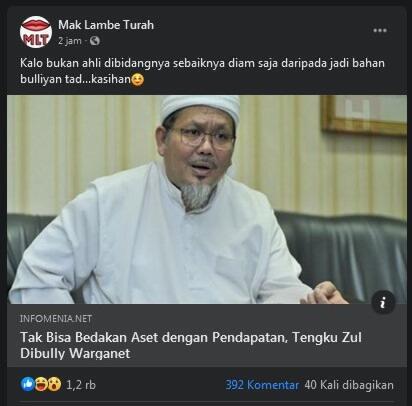 TZ Ternyata Tak Bisa Bedakan Aset dan Pendapatan, MLT: Bukan Ahli, Sebaiknya Diam