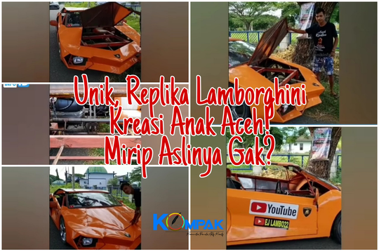 Unik, Replika Lamborghini Kreasi Anak Aceh Bermesin Motor Vixion! Mirip Aslinya Gak?