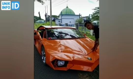 Unik, Replika Lamborghini Kreasi Anak Aceh Bermesin Motor Vixion! Mirip Aslinya Gak?