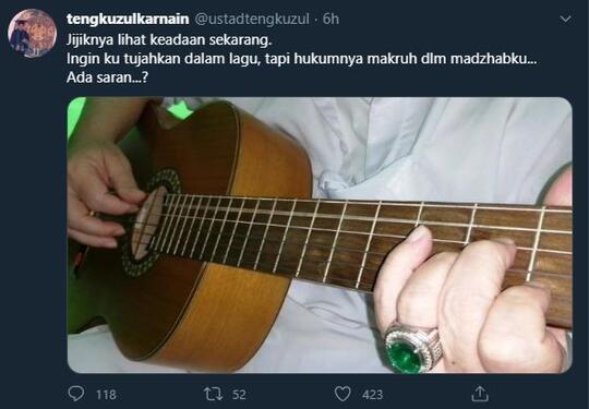 Tengku Zul Minta Saran: Mau Main Musik Tapi Hukumnya Makruh, Gimana ya?