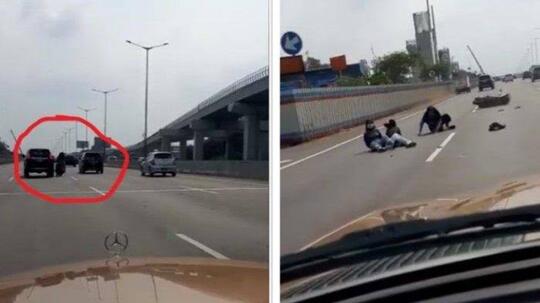 3 Cewek Boncengan Masuk Jalan Tol Pakai Motor, Apes Malah Kecelakaan