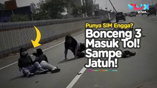 3 Cewek Boncengan Masuk Jalan Tol Pakai Motor, Apes Malah Kecelakaan