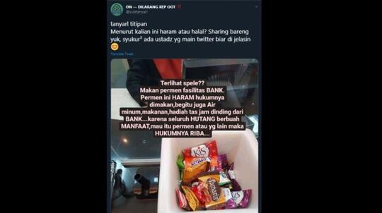 Viral Curhatan 'Makan Permen dari Bank Hukumnya Haram', Publik Berdebat