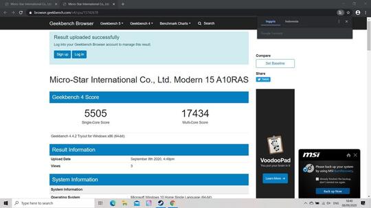Review MSI Modern 15 A10RAS