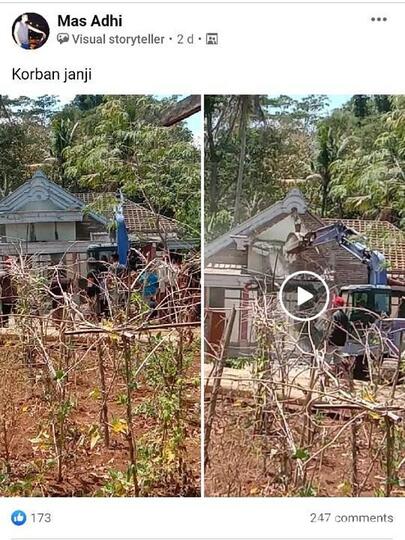 Viral Rumah di Ponorogo Dirobohkan Anak Gegara Ibu Belum Bayar Utang