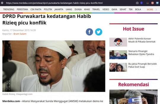 CEK FAKTA: Benarkah Habib Rizieq Pakai Sorban Bergambar Palu Arit Khas PKI?