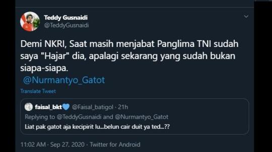 Teddy PKPI Mengaku Pernah Hajar Gatot Nurmantyo saat Masih Panglima TNI