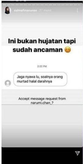 Darah Murtad Dibilang Halal, Salmafina Sunan Ngaku Diancam Dibunuh
