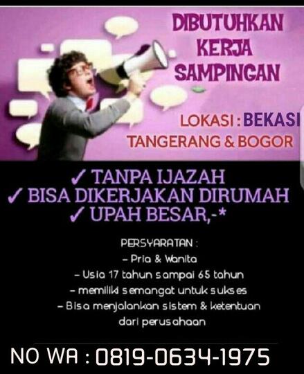 KERJAAN SAMPINGAN HANYA DI RUMAH SAJA