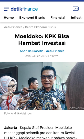 Agus Rahardjo Duga UU KPK Satu Paket Omnibus Law Cipta Kerja