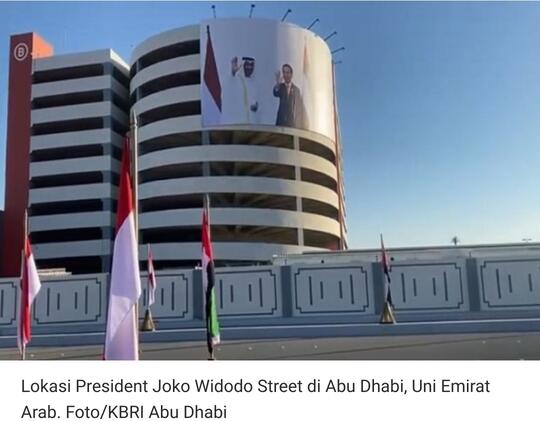 Presiden Joko Widodo Jadi Nama Jalan di Abu Dhabi, UEA
