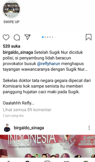 Sugi Ditangkap, Refly Harun Ketar-ketir Tayangannya di Twitter Dihapus