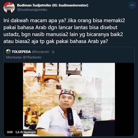 Video Gus Nur Melaknat Orang, Budiman Sudjatmiko: Ini Dakwah Macam Apa Ya?