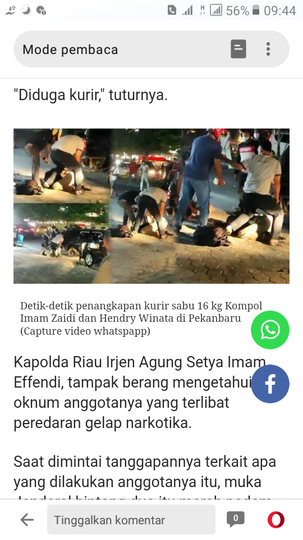Kompol IZ Didor Terciduk Bawa Sabu 16 Kg, Kapolda Riau: Pengkhianat!