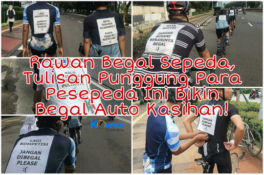Rawan Begal Sepeda, Tulisan Punggung Para Pesepeda Ini Bikin Begal Auto Tobat!