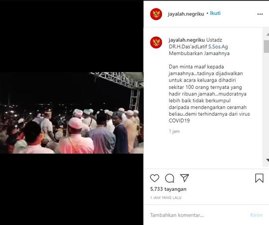 Viral Video Ustaz Das'ad Latif Bubarkan Pengajian karena Jemaah Membludak