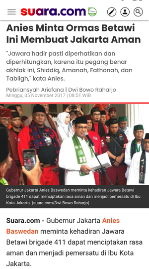 Puluhan Ormas di Jakarta Siap Pasang Badan untuk Anies Baswedan