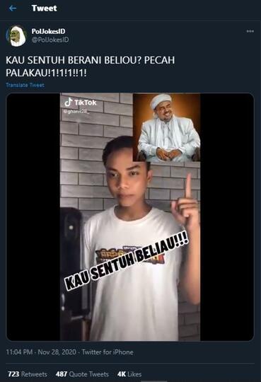 Viral di TikTok Bocah Bela Habib Rizieq: Kau Sentuh Dia, Kita Baku Hantam