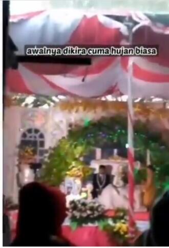 Pesta Nikah Berujung Hujan Badai, Pengantin Wanita Sampai Pingsan Acaranya Rusak