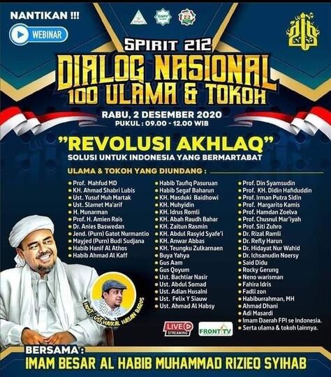 Reuni 212 Tetap Digelar Online, Berikut Daftar Tokoh Siap Hadir dalam Dialog Nasional