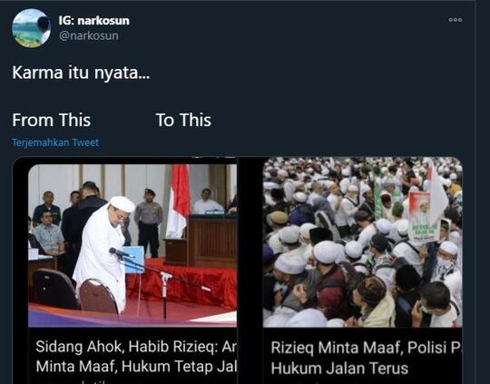 Publik Ungkit Pernyataan Rizieq ke Ahok: Minta Maaf, Hukum Jalan Terus!