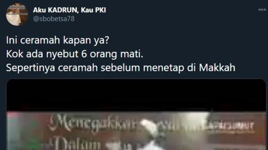 Beredar Video Habib Rizieq Ceramah Sebut 6 Orang Mati Jadi Sorotan Publik